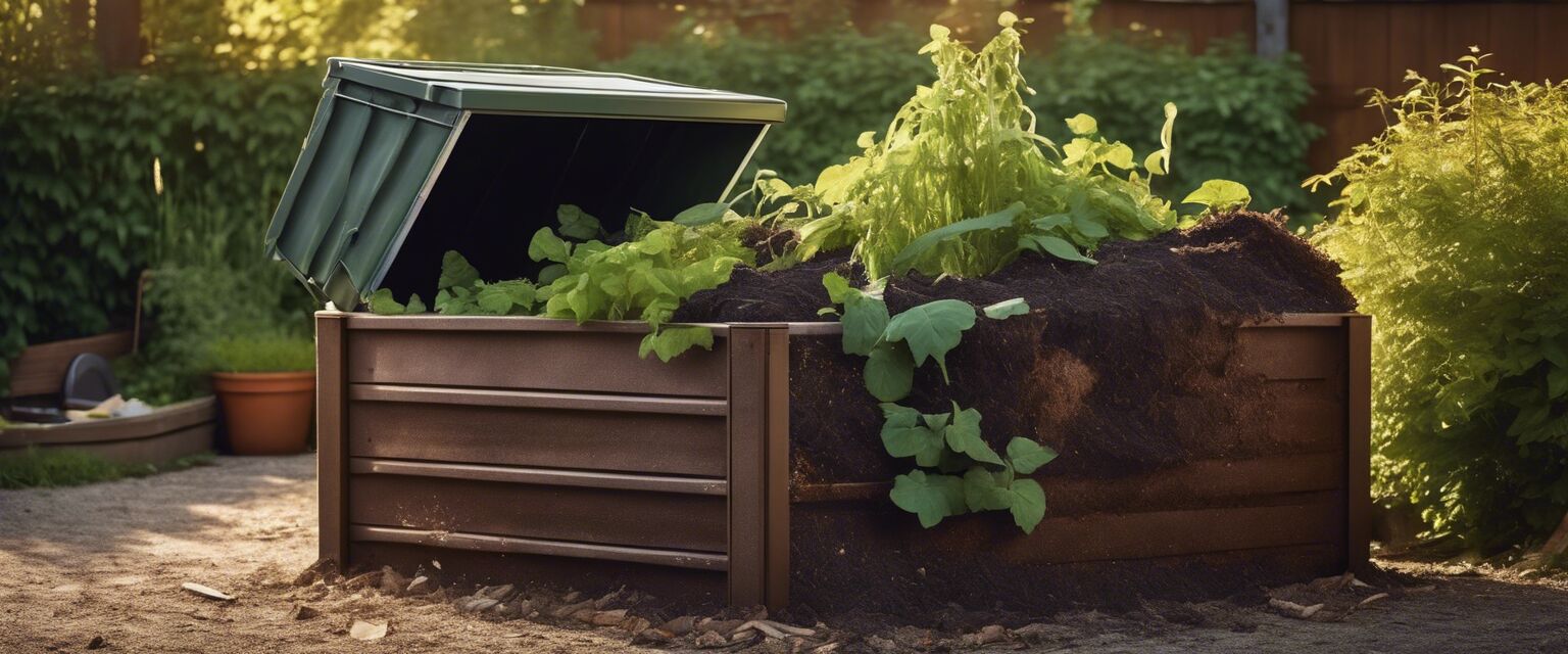 Outdoor compost bin setup