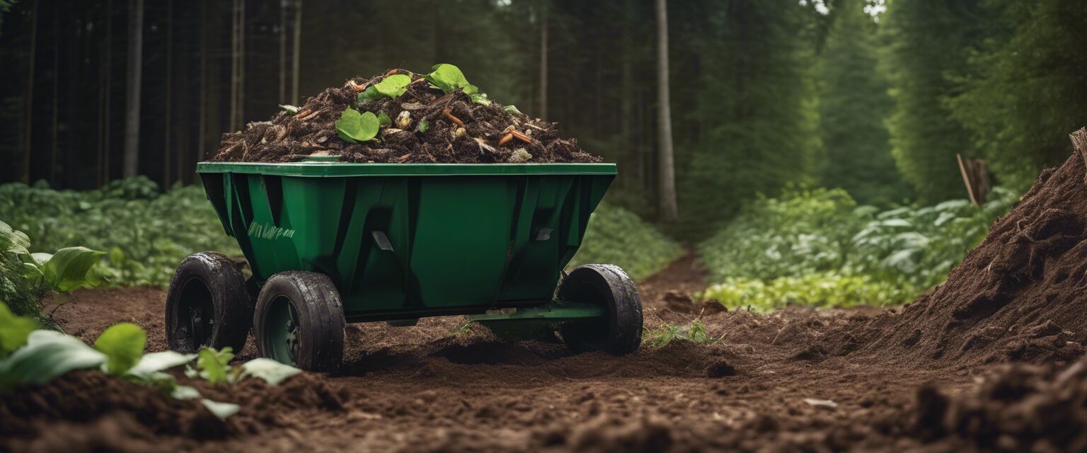 Compost bin filled with materials