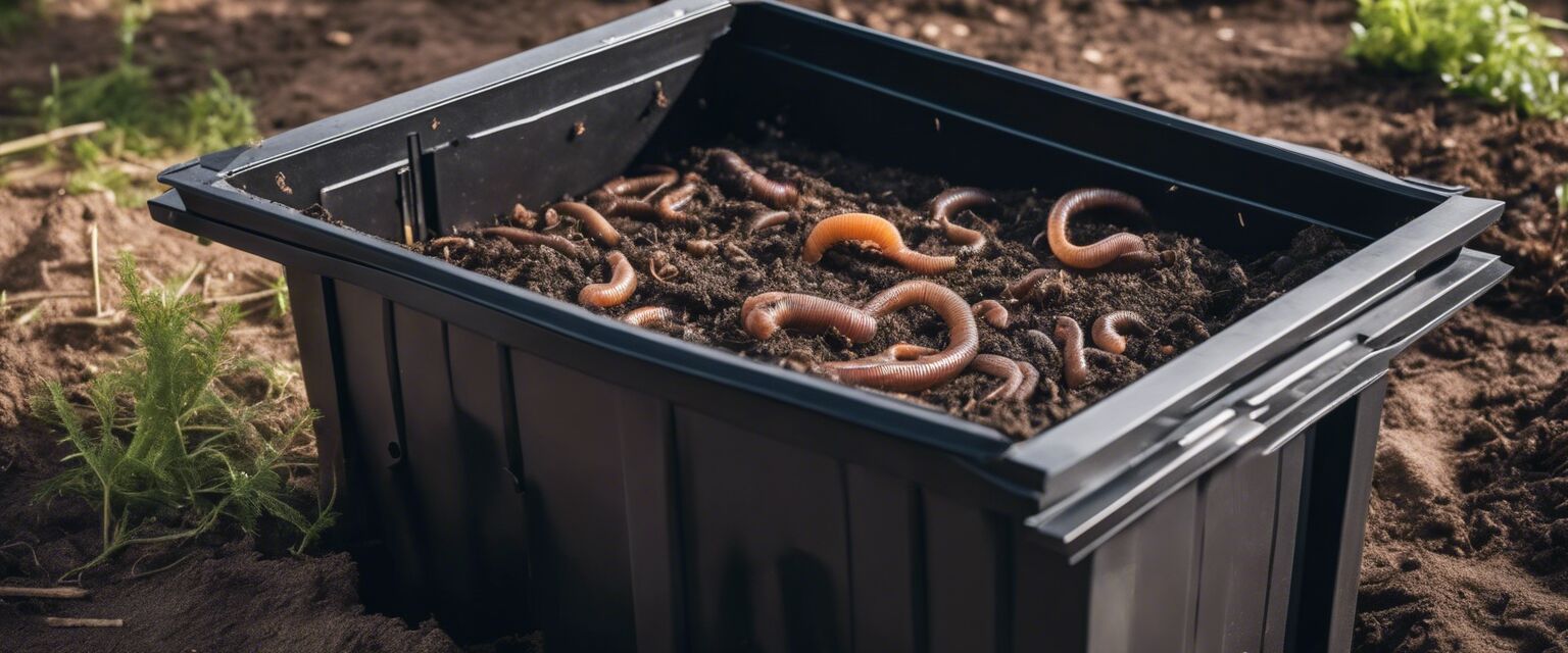 Worm composting kit setup